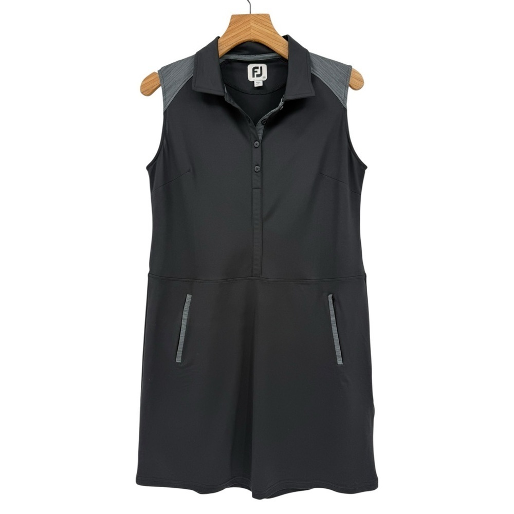 Footjoy Sleeveless Pique Golf Dress in Black Size M